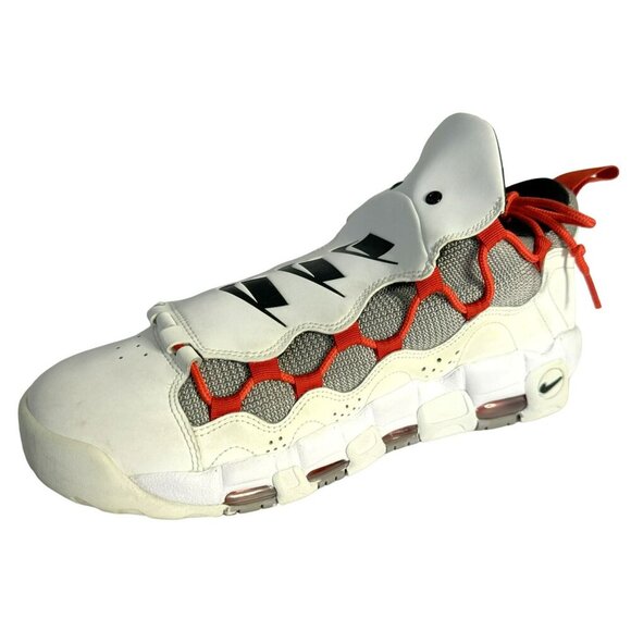 2018 Nike Air More Money White/Habanero Red/Atmosphere Grey Mesh Shoes Sz 10.5 - Picture 4 of 11